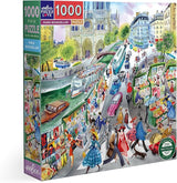 eeBoo: Paris Bookseller Square Puzzle - 1000pc