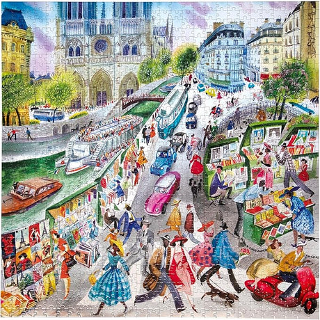 eeBoo: Paris Bookseller Square Puzzle - 1000pc