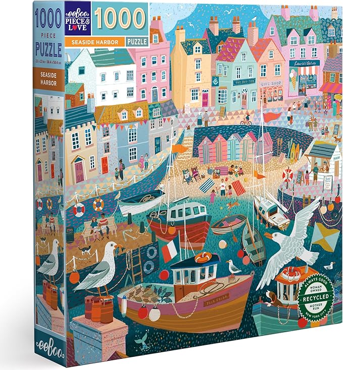 eeBoo: Seaside Harbor Square Puzzle - 1000pc