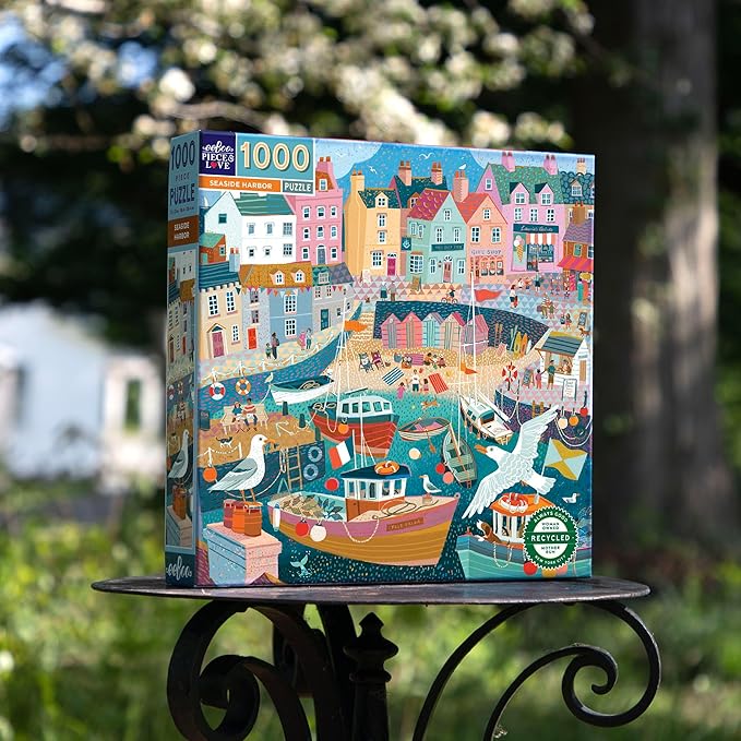 eeBoo: Seaside Harbor Square Puzzle - 1000pc