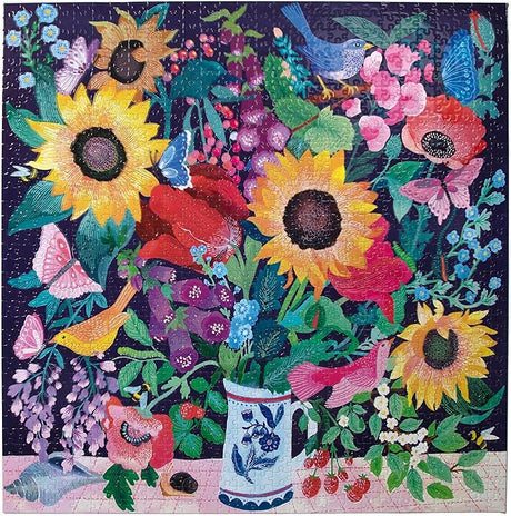 eeBoo: Summer Bouquet Square Puzzle - 1000pc