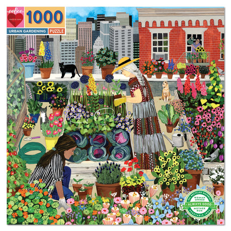 eeBoo: Urban Gardening Square Puzzle - 1000pc