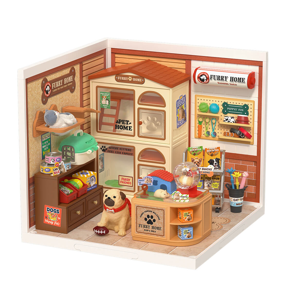 Rolife: Furry Friends' Home - Super Creator Plastic DIY Miniature Puzzle