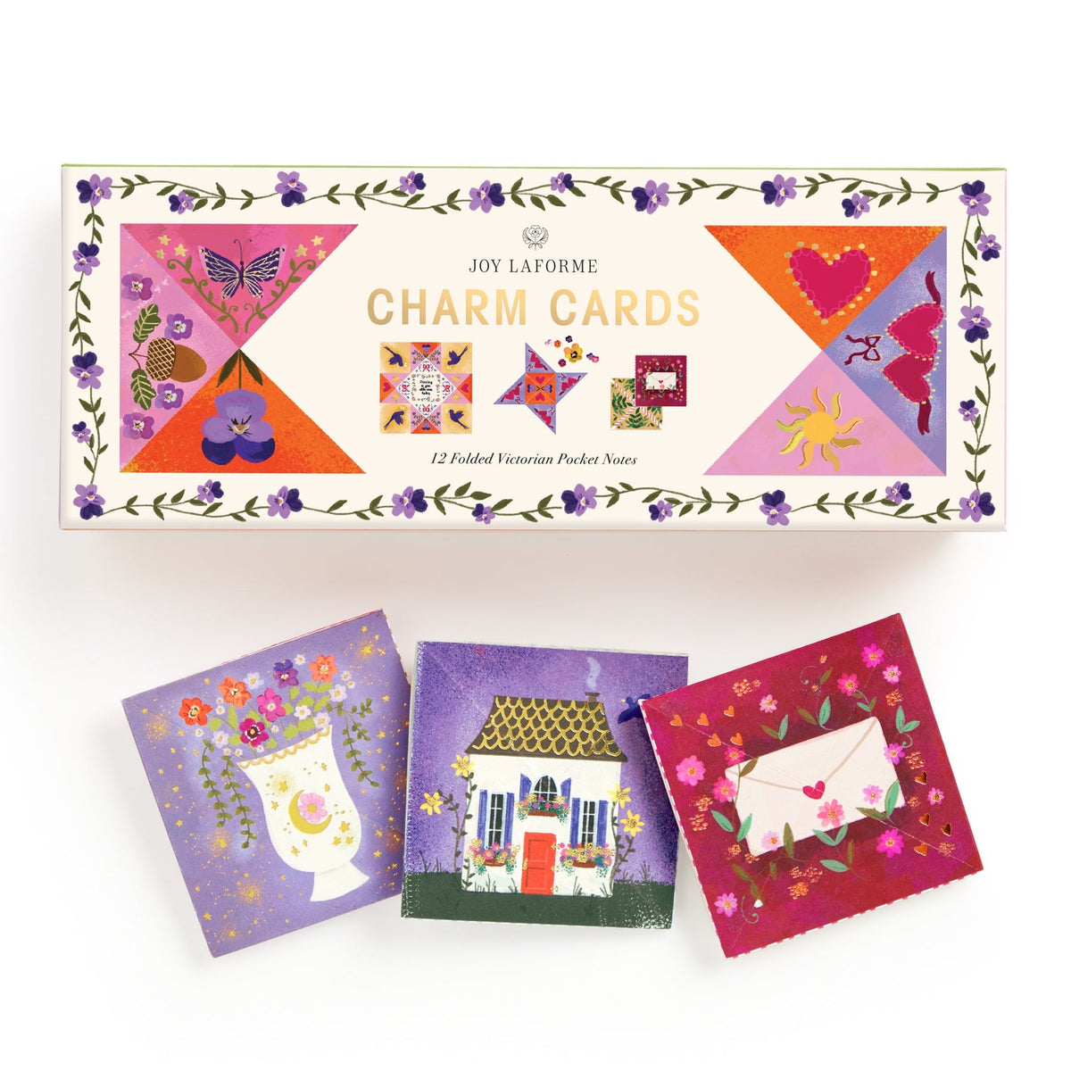 Galison Joy Laforme Charm Cards, 12 cards, 90 Pieces of Confetti