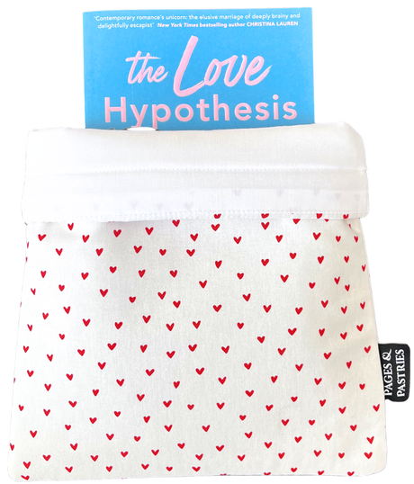 Pages & Pastries: Medium Book Sleeve - Hearts