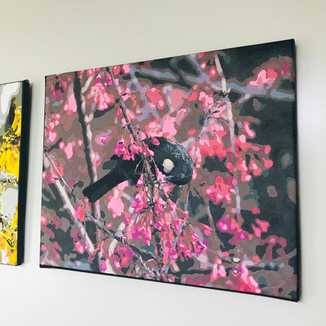 Kiwi Paint By Numbers - Tui in Cherry Tree