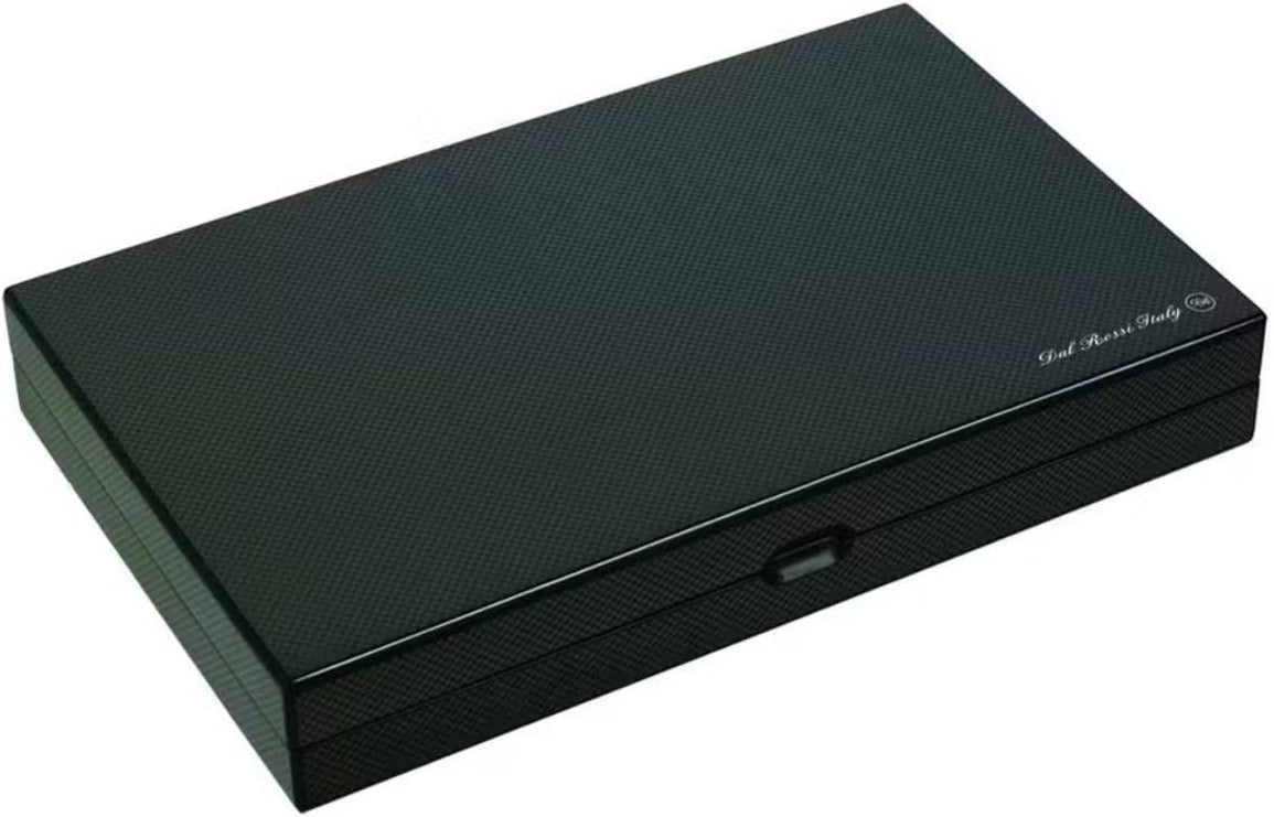 Dal Rossi: 18" Carbon Fibre Finish Backgammon Set