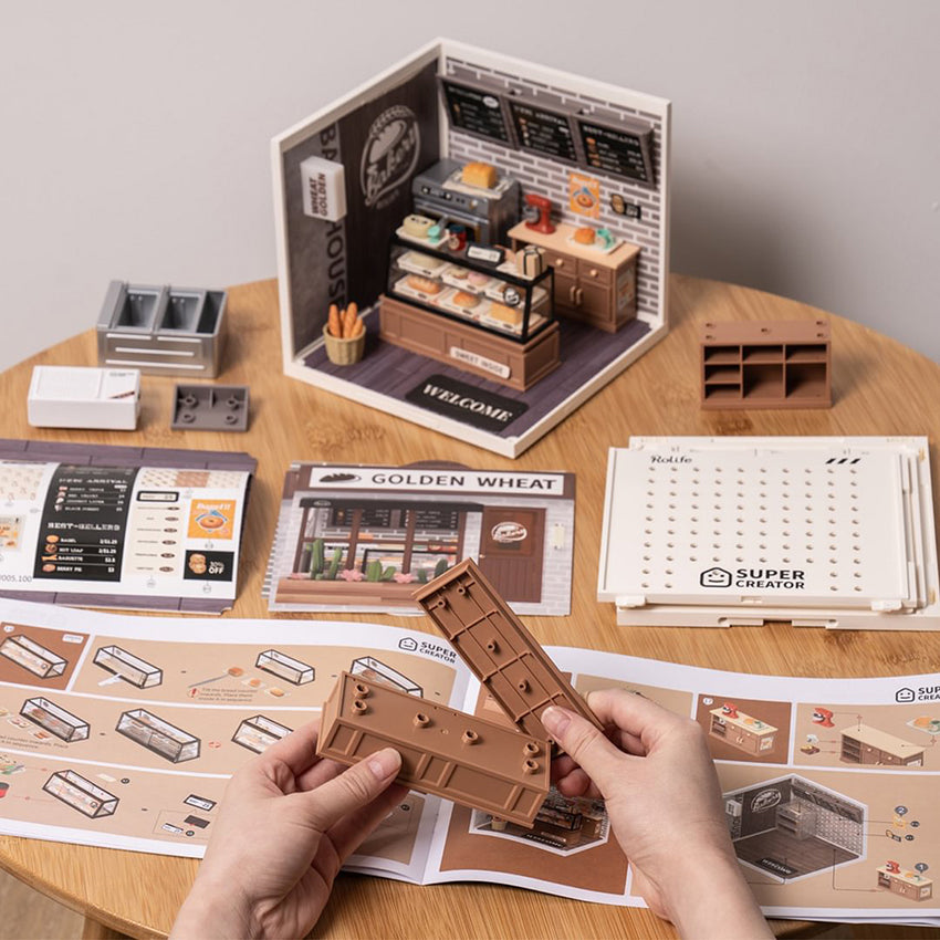 Rolife Golden Wheat Bakery DIY Plastic Miniature Puzzle - (DW005B)