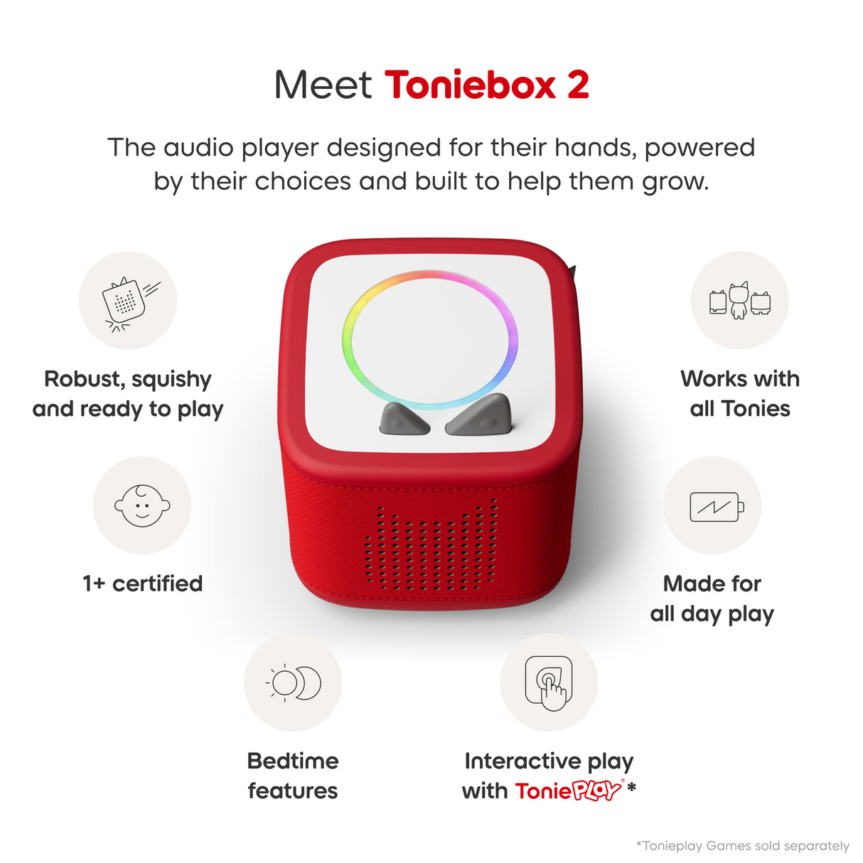 tonies: Toniebox 2 Sunset Red Starter Set - Creative Tonie Rubie