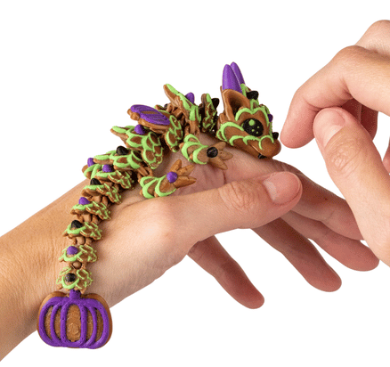 Turtle Creations: Halloween Pumpkin Cookie Dragon Witch Pumpkin In An Purple Pumpkin Egg - Small