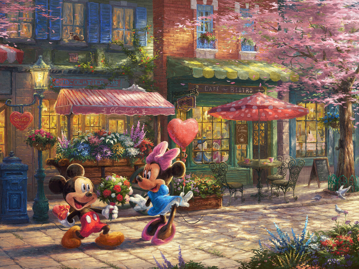 Harlington Thomas Kinkade PQ - Disney - Mickey and Minnie Sweetheart Cafe 1000 Piece Puzzle