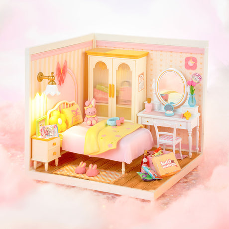 Rolife: Lovely Pink Bedroom - Super Creator Plastic DIY Miniature Puzzle
