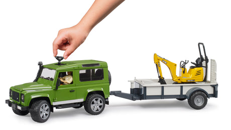 Bruder: Land Rover Defender with Trailer & JCB Excavator