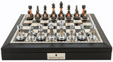 Dal Rossi 18” Chess Set with PU Leather Edge (With Storage & 85mm Pieces)