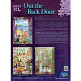 Out the Back Door: 500pc XL Puzzle - Veggie Garden Yorkies