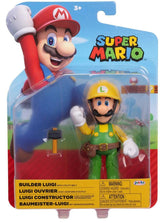 Nintendo: Super Mario 4" Figure - Builder Luigi