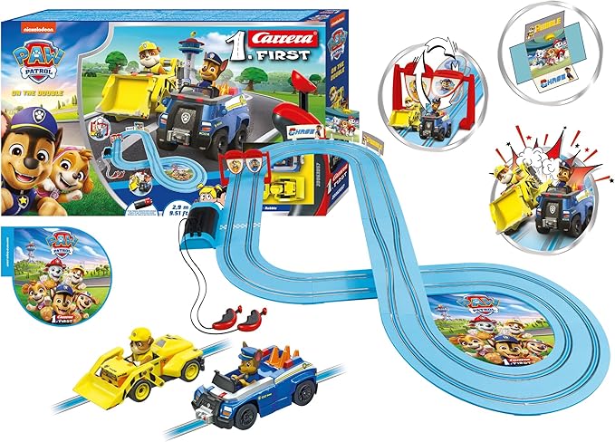 Carrera First: Battery Operated Paw Patrol On the Double Slot Car Set