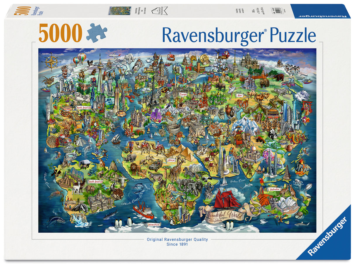 Ravensburger: Illustrated World Map Puzzle - 5000 Piece